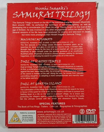 Hiroshi Inagakis samurai trilogy dvd boxset