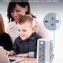 Tower Extension Lead 5M, (13A 3250W), 8 AC Outlets and 4 USB Ports Extension Tower, Surge Protection with 4 Independent Control Switch, Extension Cable for Office, Home, Kitchen Image 7