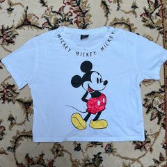 Kids girls tshirt Mickey Mouse cropped top 8-9 yo