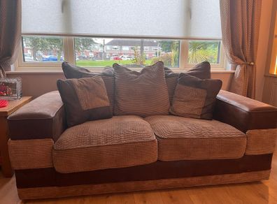 Sofa 3 seater & 2 seater with pouffe