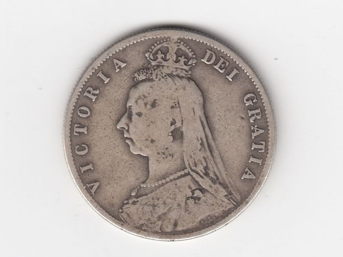 1888 Half Crown, 2/6, 92.5% Silver, Victoria Jubilee Head, Coin ( no. 464)