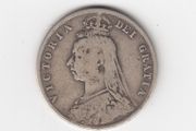 1888 Half Crown, 2/6, 92.5% Silver, Victoria Jubilee Head, Coin ( no. 464)