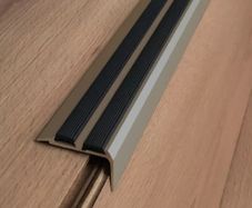 Stair Nosing With Rubber Insert Anodised Aluminium 35mm X 19.5mm X 1000mm