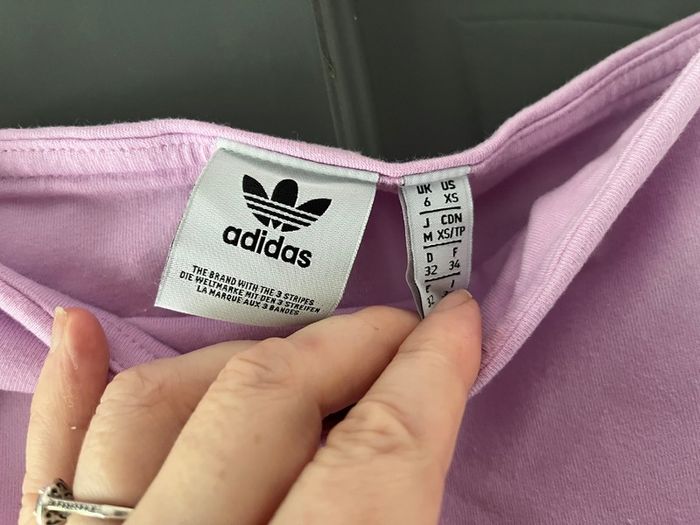 ADIDAS 3 stripe ladies pink bandeau size 6