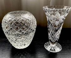 Two Crystal Vases - lightly chiped Showed at the pic