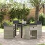Garden Dining Set 5 pcs Brown Poly Rattan Image 2