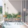 Folding Garden Chairs 2 pcs Steel and Solid Acacia Wood Image 5