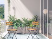 Folding Garden Chairs 2 pcs Steel and Solid Acacia Wood