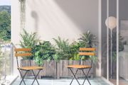 Folding Garden Chairs 2 pcs Steel and Solid Acacia Wood