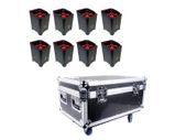 Q-Led Lighting Q4IP+ Uplights with Charging Flightcase (Case Of 8)
