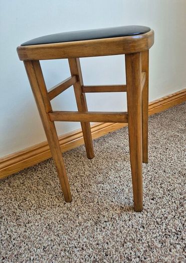 Rare Mid-Century Beech Utility Stool  Pristine Mint Condition