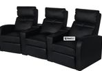 3-Seater Cinema Chair, TV Chair, Home Cinema,Recliner Chair  with built-in cup holder and Extended  footrest and lowered backrest