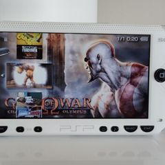 PSP 1004 White Modded 2 Batteries Original OSTENT new 64gb original charger