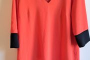 M&amp;S Orange and Black Shift Dress Size 16