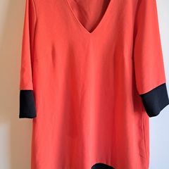 M&S Orange and Black Shift Dress Size 16