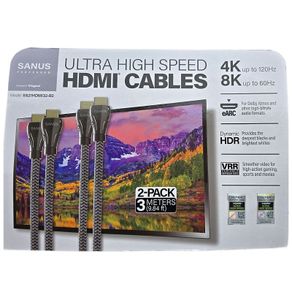 2 x Sanus 8k HDMI cables