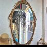 Mirror Vintage Gold painted  metal Mirror Image 8