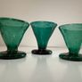 Vintage 1960s Emerald Green Controlled Bubble Glass - Cordial Glasses (Set of 3) Image 8
