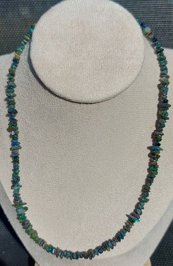 44ct Black Opal Necklace 46cm