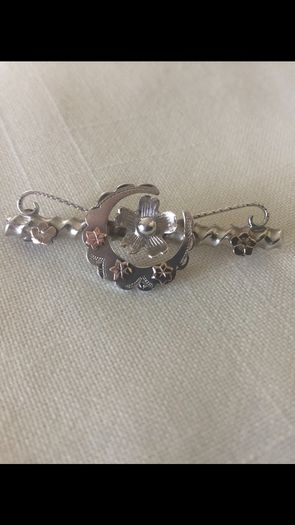 antique victorian sterling silver sweetheart brooch