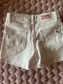 Girls Tommy Hilfiger White Denim Shorts