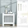 Freestanding Radiator Cover, Vertical Slatted MDF Slim Protective Cabinet Shelving for Radiator, 78L x 19W x 81H Image 5