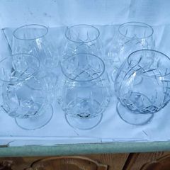 6 x Vintage 275ml Tutbury Lead Crystal Brandy Balloons
