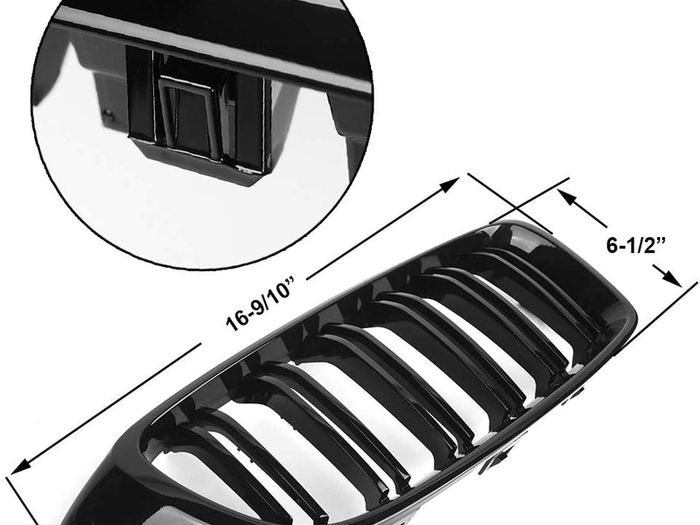 Gloss Black Kidney Grille for BMW 4 Series F32 F33 F36 F80 F82 Double Slat M4 Sport Style Bright Black