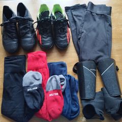 Children Football Gear Bundle (boots, astro's, shocks, shinguards, leggins and gloves)