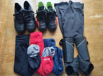 Children Football Gear Bundle (boots, astro's, shocks, shinguards, leggins and gloves)