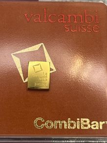 1gram Fine 9999 Gold Bullion Valcambi Combibar.
