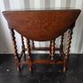 Vintage Oak Barley Twist Gateleg Drop-Leaf Table (c. 1920s) Image 6
