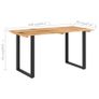 Dining Table 140x70x76 cm Solid Acacia Wood Image 7