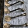 Brass Coathooks Vintage Antique brass set of 5 original coathooks Image 9