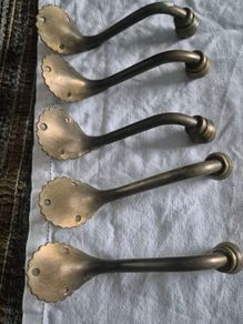 Brass Coathooks Vintage Antique brass set of 5 original coathooks