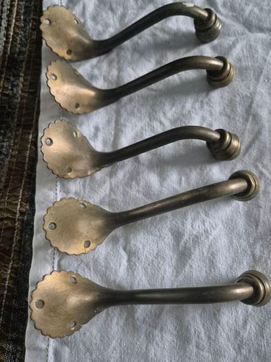 Brass Coathooks Vintage Antique brass set of 5 original coathooks