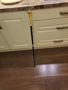 Walking stick gold handle