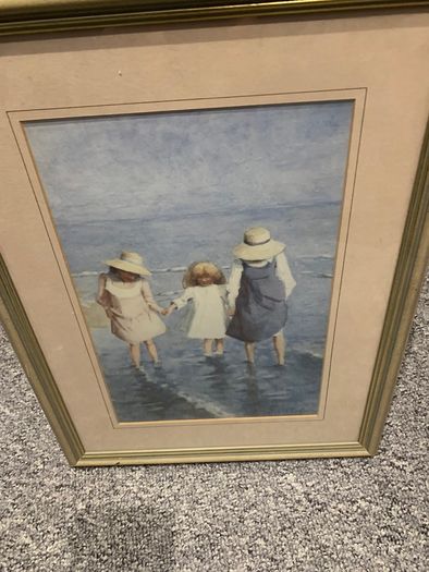 Prints E.Van Goethem (1857-1924) -Watercolour, Sun Hats