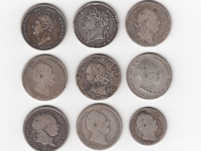 G.B. 9 x 92.5% Silver Coins ( no.496)