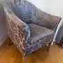 Grey Flower Patterned Armchair Image 4