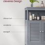 Bathroom cabinet with double door Bathroom cabinet with open compartment  white or grey Image 3