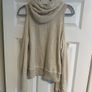 New Hollister Women's Cream Cold Shoulder Hoodie - Size Small Image 2