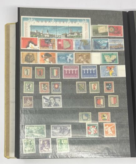 Collection: Switzerland (Helvetia) mainly, Malta, Gibraltar & Andorra Stamps mainy usd but a few mint on 38 pages