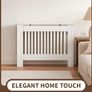White Radiator Cover Cabinet Stylish Wooden Heater Cover with Shelf, Modern Radiator Cabinet for Living Room, Bedroom & Hallway  Safe  Practical Home Furniture Medium Image 3