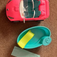barbie car and swimming pool