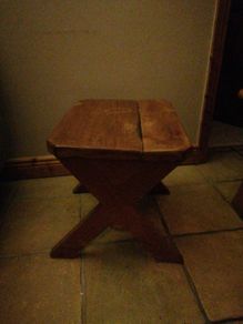 Bespoke once off, solid heavy X style side table