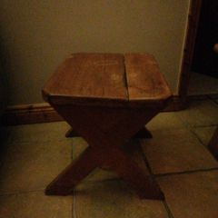 Bespoke once off, solid heavy X style side table