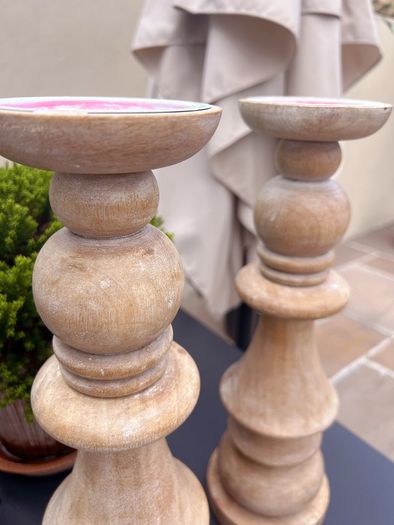 wood candle holders 40x12cm