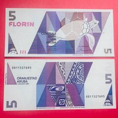 ARUBA  5. FLORIN. 1990  Pick. 6.  ( Uncirculated )