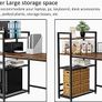 NEW SALE | Computer Desk, Computer Desk with Bookshelf, Study Computer Laptop Table with 4 Tier DIY Storage Shelves Writing Table for Home Office Bedroom,140x60x110cm Image 4